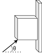 Box pushed against a wall by a force at angle theta