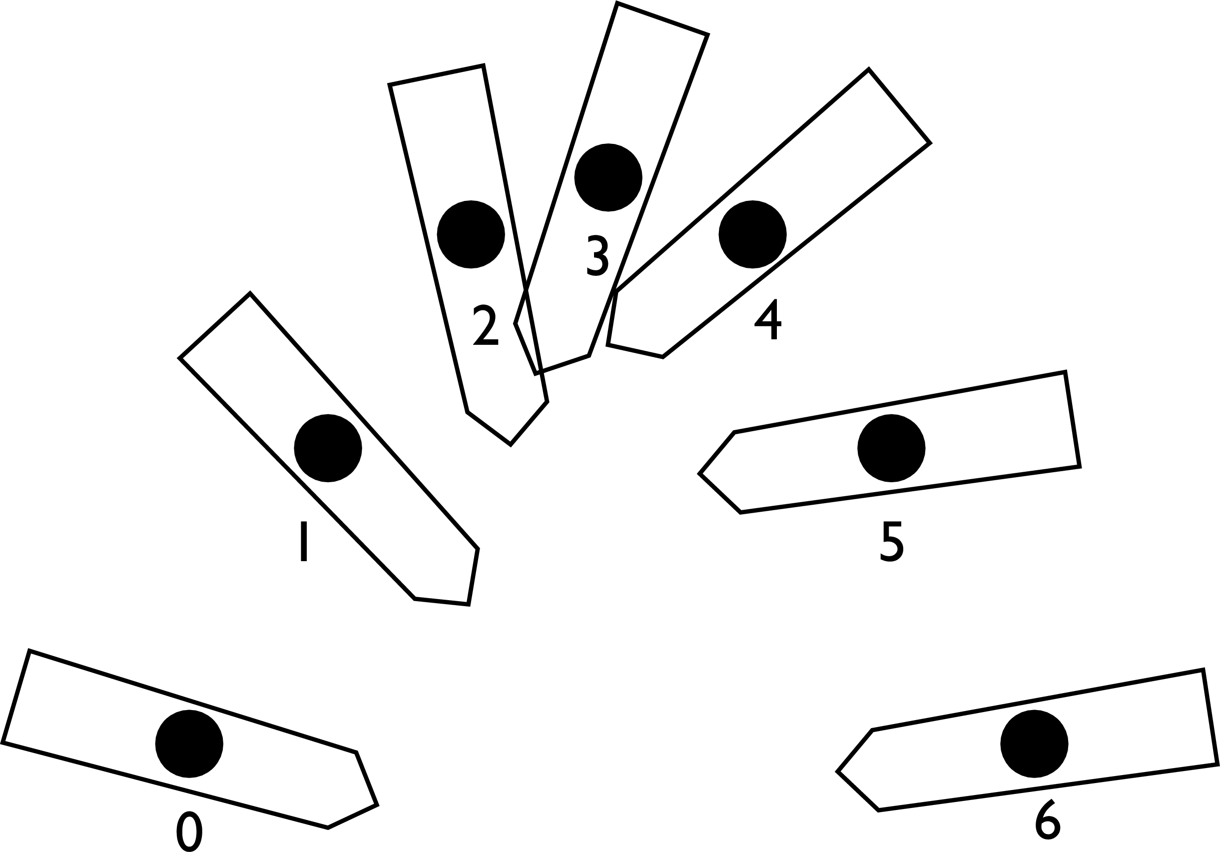 Motion diagram of a rotating pencil as it flies through the air.